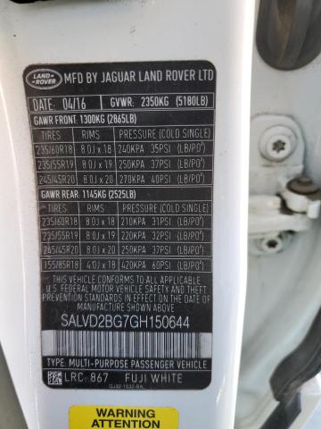 SALVD2BG7GH150644 Land Rover Range Rover Evoque Hse Dynamic
