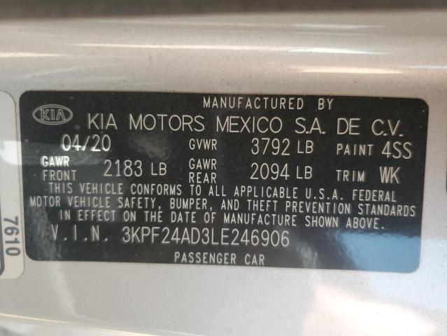 3KPF24AD3LE246906 KIA FORTE FE