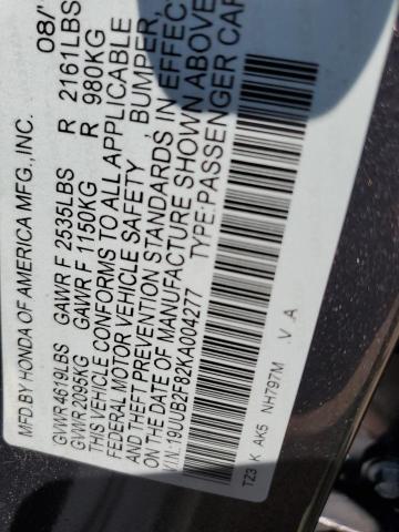 2019 ACURA TLX ADVANC 19UUB2F82KA004277