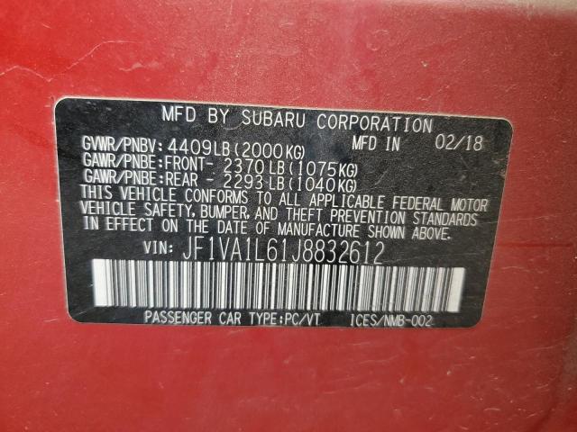 JF1VA1L61J8832612 Subaru Wrx Limited