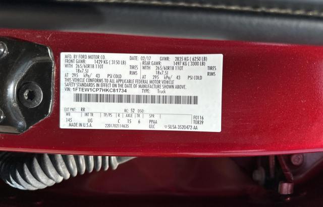 1FTEW1CP7HKC81734 Ford F150 Supercrew