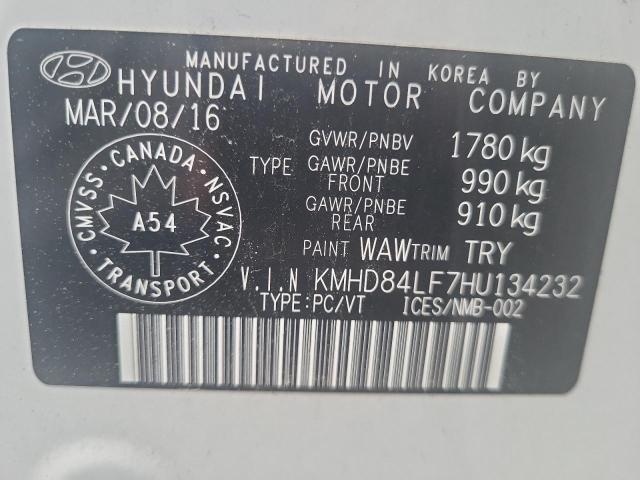 2017 HYUNDAI ELANTRA SE - KMHD84LF7HU134232