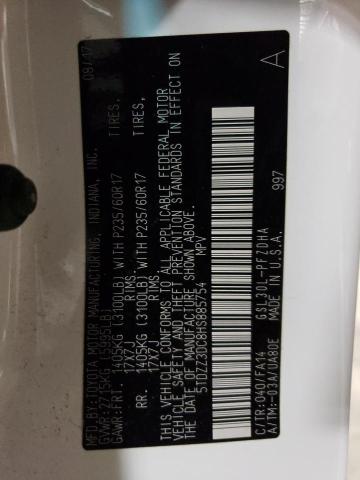 5TDZZ3DC8HS885754 Toyota SIENNA