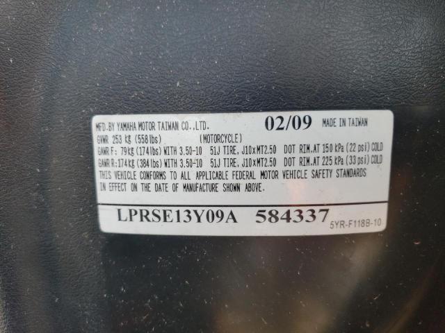 2009 YAMAHA YJ125 LPRSE13Y09A584337
