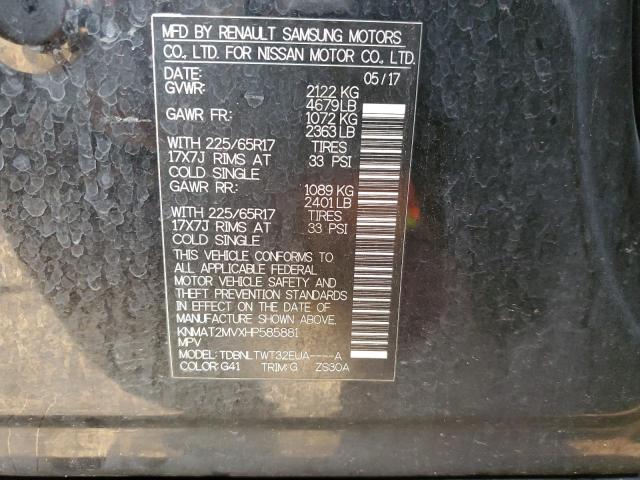 KNMAT2MVXHP585881 Nissan ROGUE S