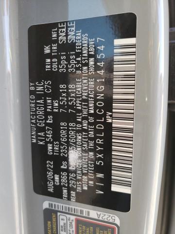 5XYRLDLC0NG144547 KIA SORENTO S