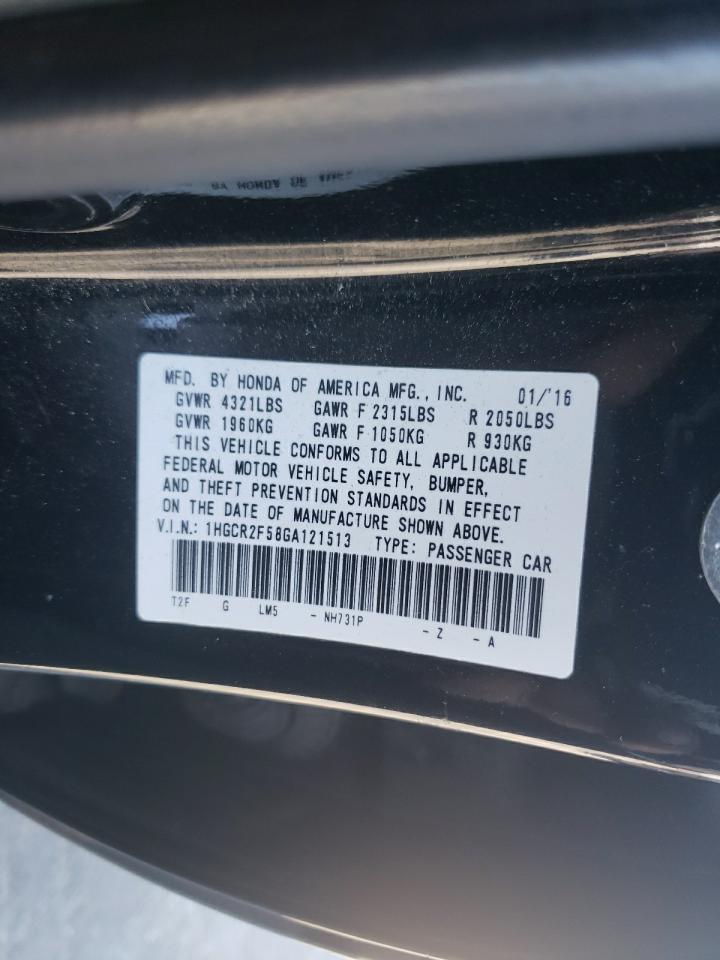 1HGCR2F58GA121513 HONDA ACCORD 2016