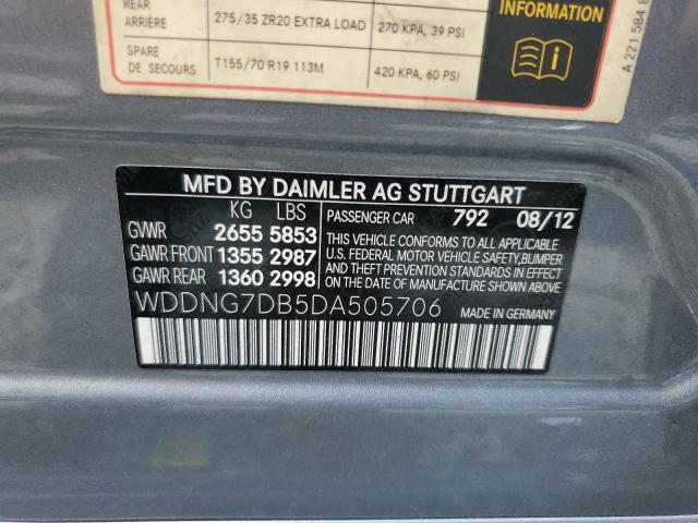 VIN WDDNG7DB5DA505706 2013 Mercedes-Benz S-Class, 550 no.13