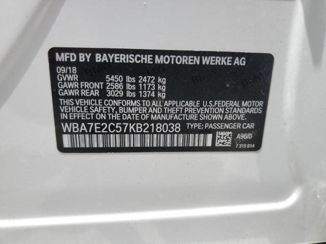 VIN WBA7E2C57KB218038 2019 BMW 7 Series, 740 I no.12