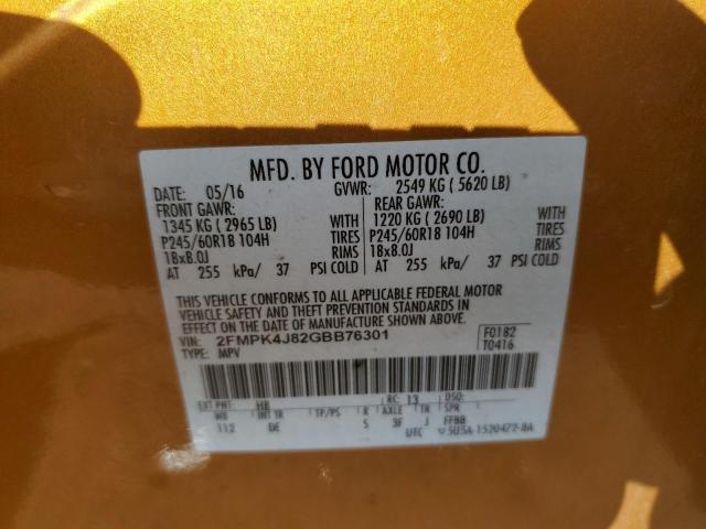 2FMPK4J82GBB76301 2016 FORD EDGE, photo no. 13