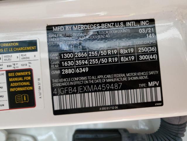 4JGFB4JEXMA459487 2021 MERCEDES-BENZ GLE-CLASS, photo no. 12