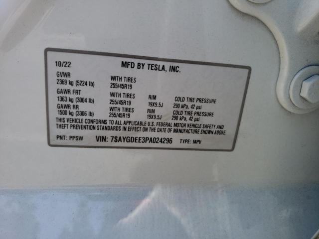 7SAYGDEE3PA024296 Tesla Model Y