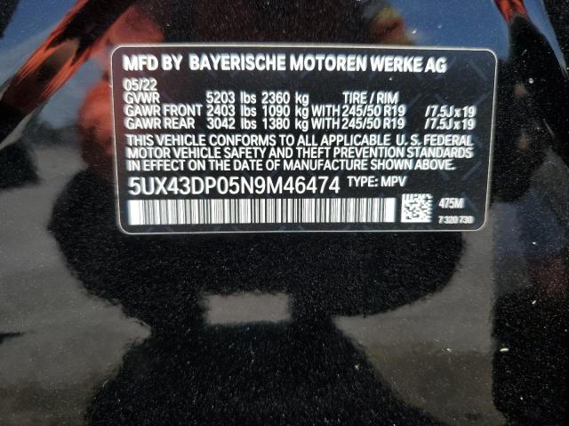 5UX43DP05N9M46474 2022 BMW X3, photo no. 13