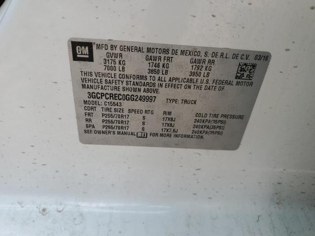 2016 CHEVROLET SILVERADO - 3GCPCREC0GG249997