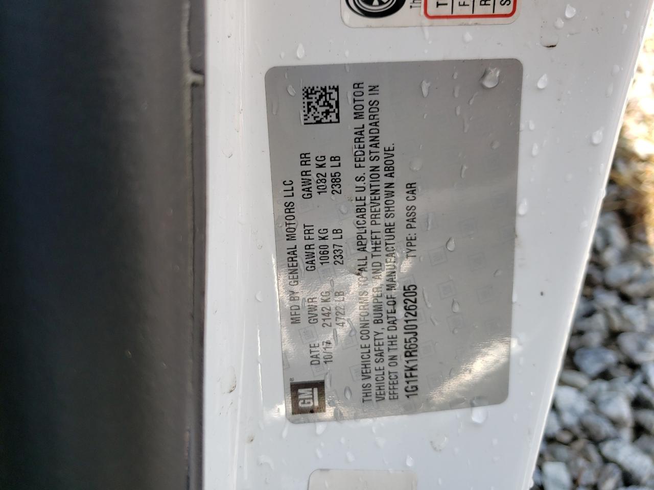1G1FK1R65J0126205 CHEVROLET CAMARO 2018