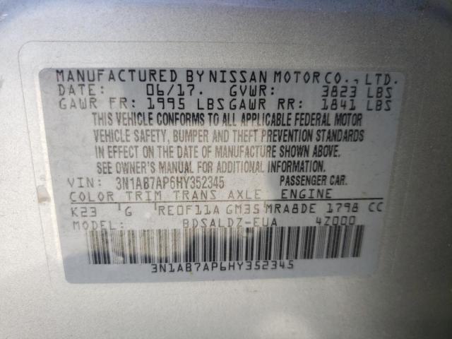 3N1AB7AP6HY352345 Nissan SENTRA S