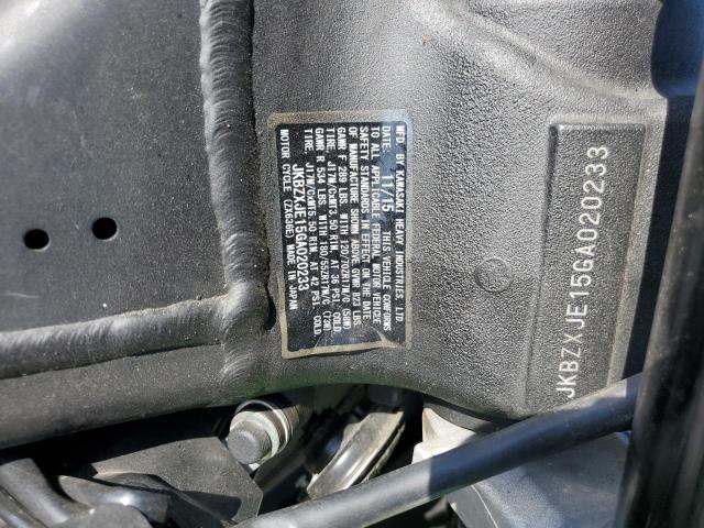 2016 KAWASAKI ZX636 E - JKBZXJE15GA020233