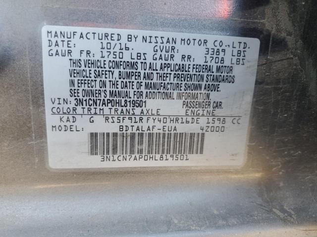 3N1CN7AP0HL819501 Nissan VERSA S