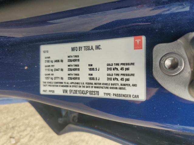 5YJ3E1EA3JF102370 Tesla MODEL 3