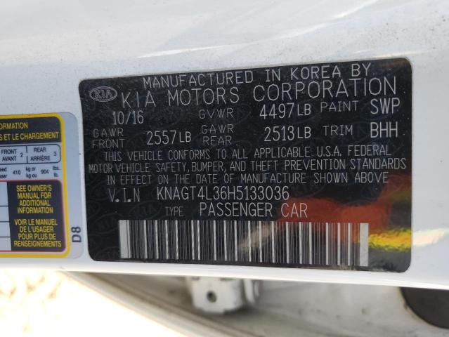 KNAGT4L36H5133036 KIA Optima Lx
