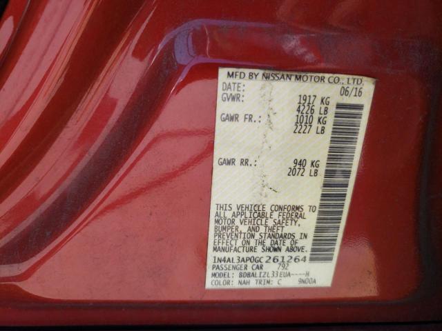 2016 NISSAN ALTAMA - 1N4AL3AP0GC261264