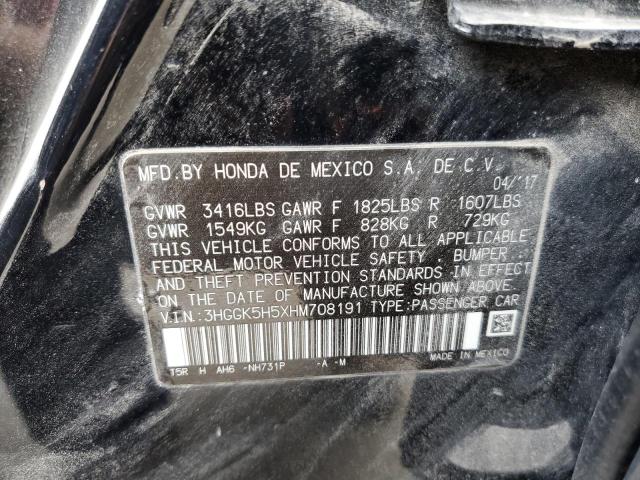 3HGGK5H5XHM708191 Honda FIT LX