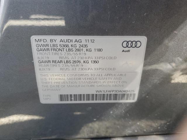 VIN WA1LFAFP3DA043425 2013 Audi Q5, Premium Plus no.12