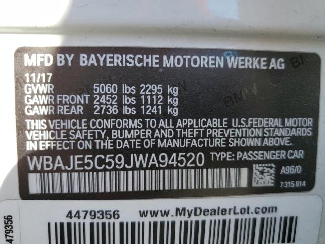 WBAJE5C59JWA94520 BMW 540 I
