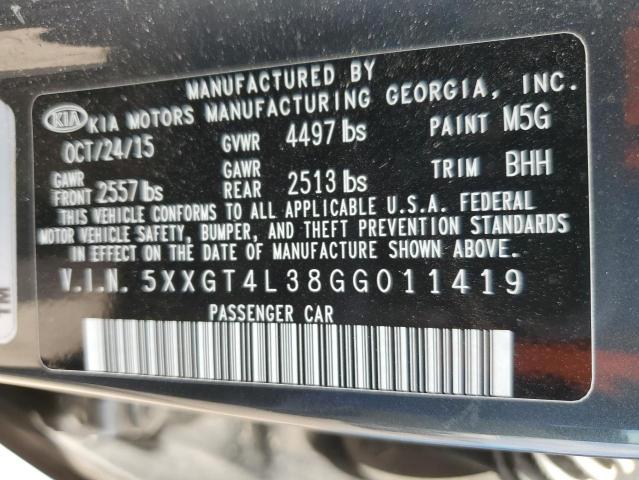 5XXGT4L38GG011419 KIA Optima Lx