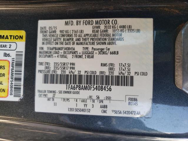 1FA6P8AM0F5408456 Ford MUSTANG