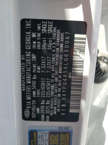 2020 KIA SORENTO 5XYPG4A5XLG630067
