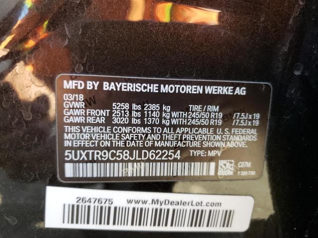 5UXTR9C58JLD62254 2018 BMW X3, photo no. 12