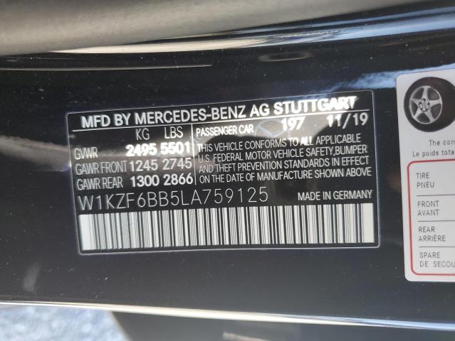 W1KZF6BB5LA759125 2020 MERCEDES-BENZ E-CLASS, photo no. 12