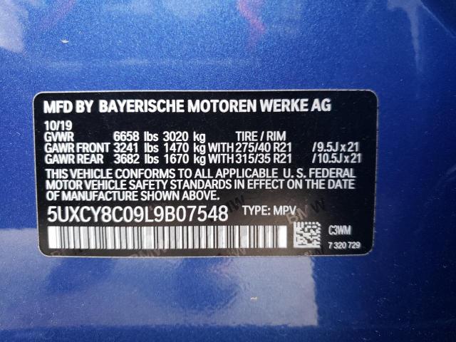 2020 BMW X6 M50I 5UXCY8C09L9B07548