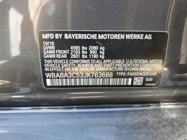 WBA8A3C53JK763688 BMW 320 XI