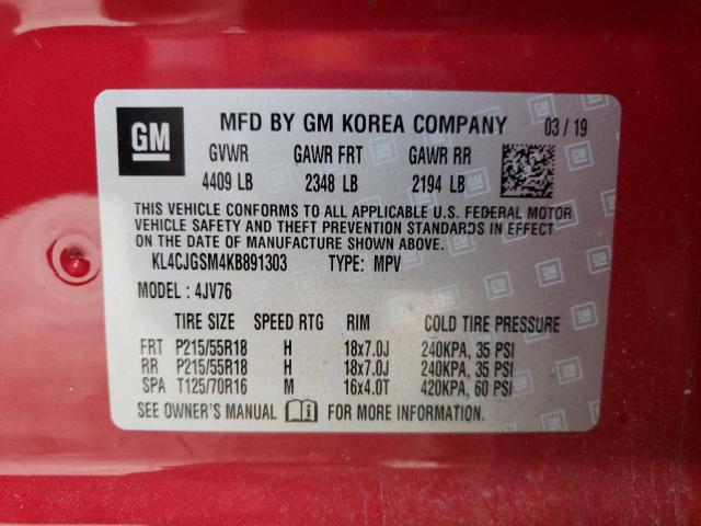 KL4CJGSM4KB891303 Buick Encore Essence