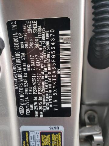 5XYKTDA65FG564370 KIA SORENTO LX
