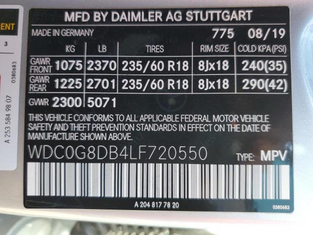 WDC0G8DB4LF720550 Mercedes-Benz GLC 300