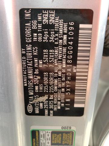 5XYPHDA18GG041096 KIA SORENTO EX