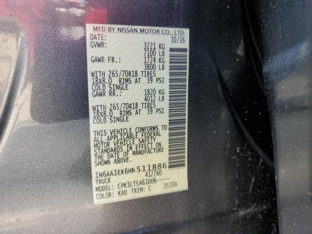 1N6AA1EK6HN511886 Nissan TITAN S