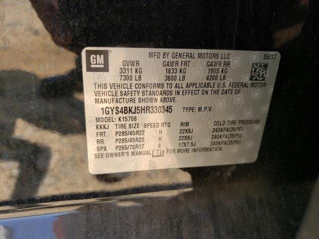 2017 CADILLAC ESCALADE L - 1GYS4BKJ5HR330345