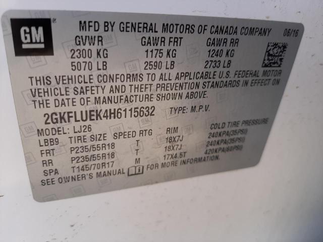 2GKFLUEK4H6115632 GMC Terrain Slt