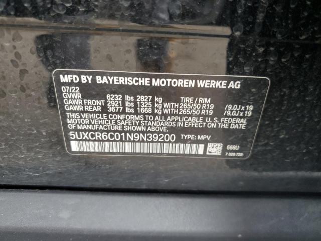 5UXCR6C01N9N39200 2022 BMW X5, photo no. 12