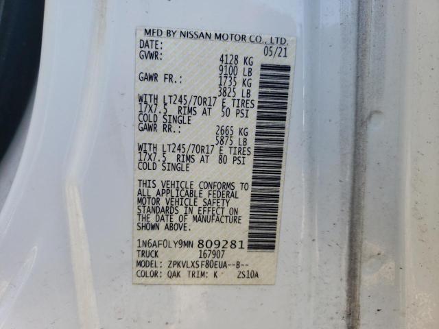 2021 Nissan Nv 2500 Sv VIN: 1N6AF0LY9MN809281 Lot: 59836593