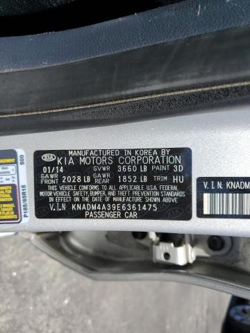 KNADM4A39E6361475 KIA RIO LX