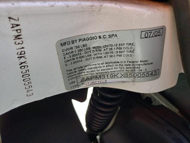 2006 VESPA GRANTURISM ZAPM319KX65005543