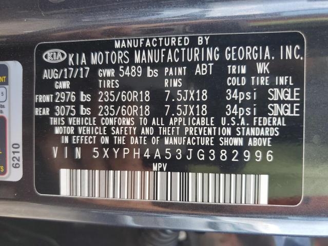 5XYPH4A53JG382996 KIA SORENTO EX