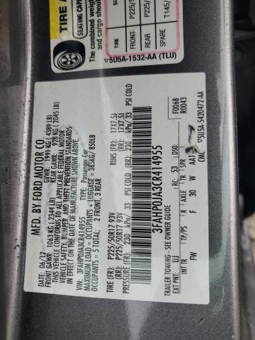 3FAHP0JA3CR414955 2012 Ford Fusion Sel