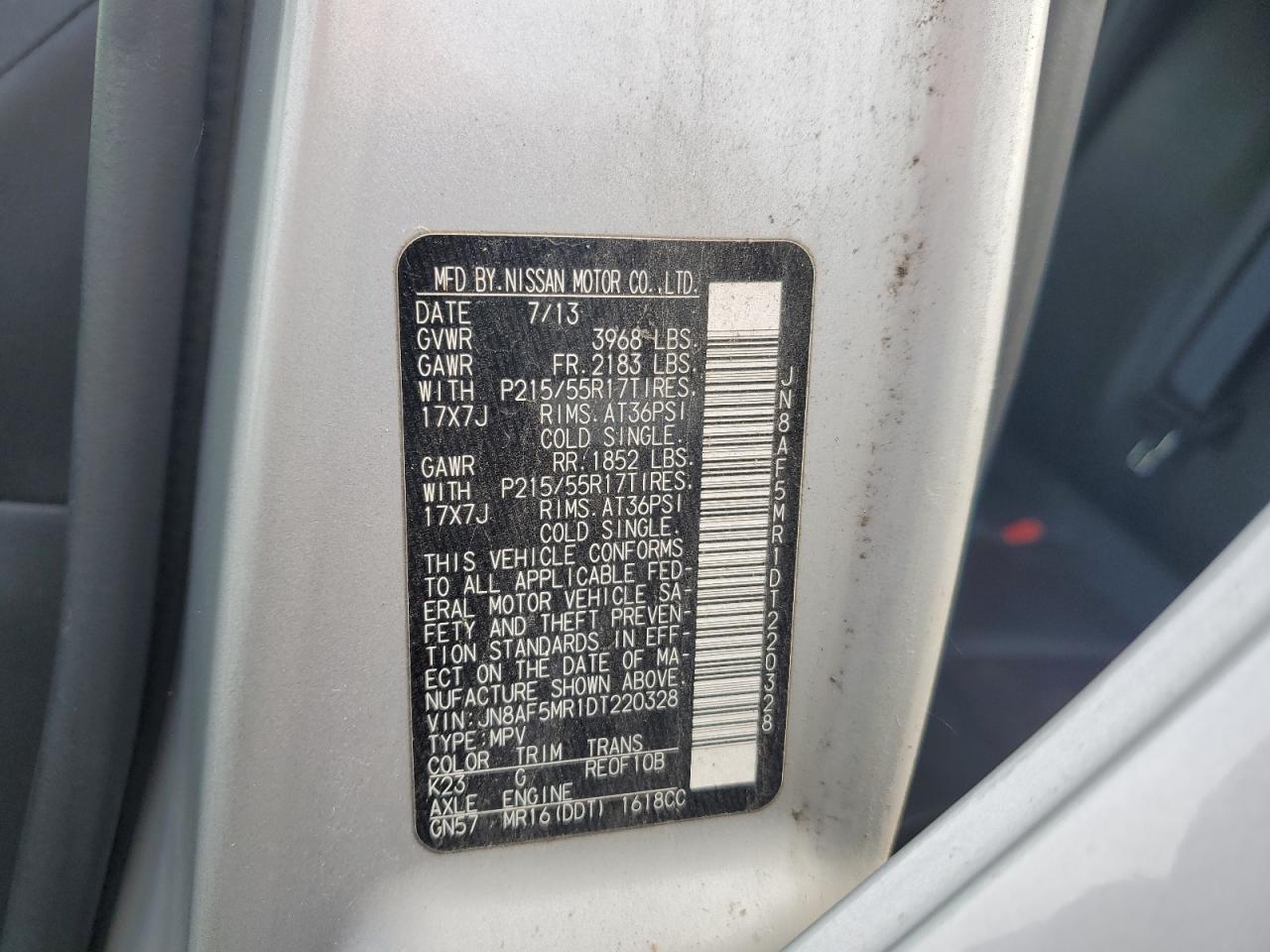 JN8AF5MR1DT220328 2013 Nissan Juke S