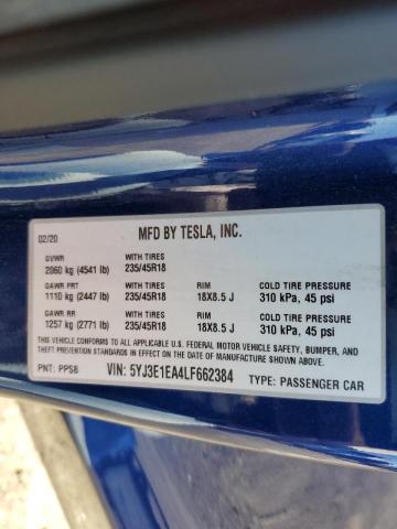 5YJ3E1EA4LF662384 Tesla MODEL 3